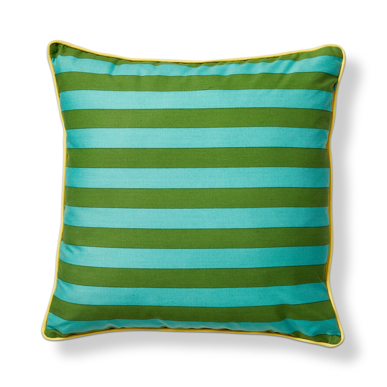Cabana Stripe Green Indoor Outdoor Throw Pillow - 20" x 20" - Machine Washable, Perfect for Everyday Use